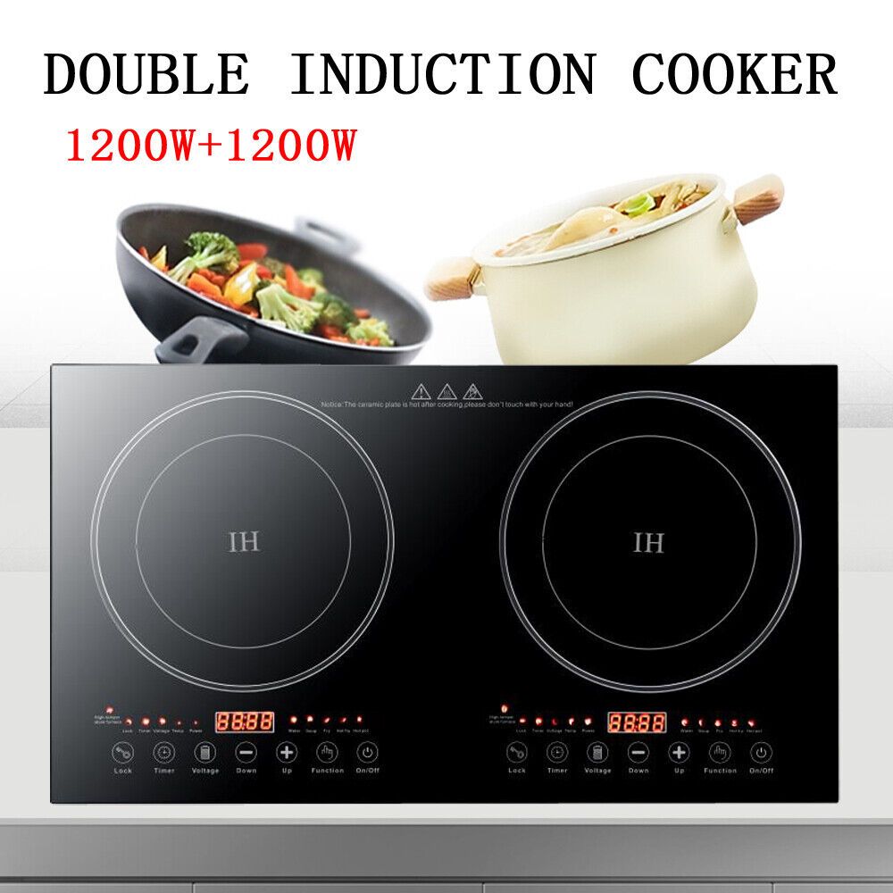 

Dual Induction Cooktop - 2400w, Stainless Steel, 110v Us Plug, 8-level , For Kitchen Countertops