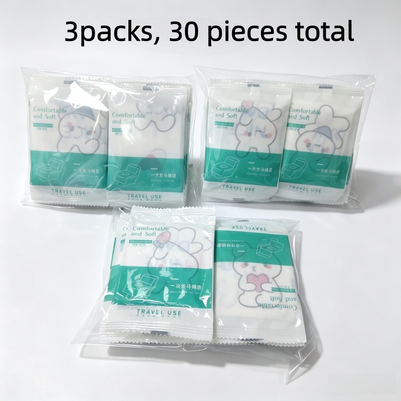 TEMU /3 Packs Disposable Toilet Seat Covers - Rabbit And , Portable Toilet Seat Covers, Adhesive Toilet Seat Liners, Individually Wrapped, Longer And
