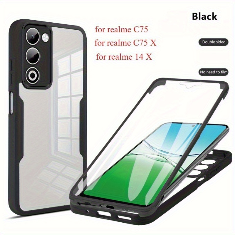 TEMU Phone Case: 360° Transparent Full -sided Full-coverage Case Suitable For Realme 14x C75 X 4g, And Anti Fall Protective Case