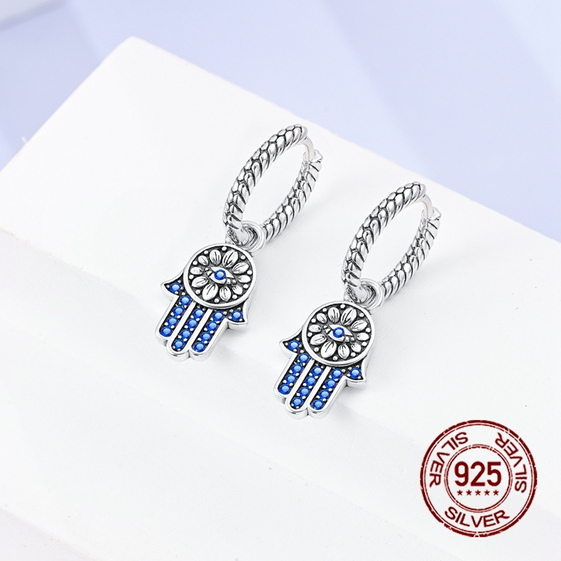 925 Silver Guardian Palm Snake Bone Texture Stud Earrings