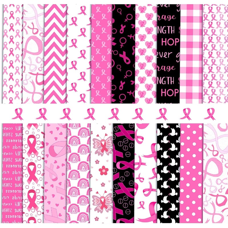 TEMU 50pcs 10x10cm (3.9x3.9in) Pink Series Rainbow And Ribbon Printed Handmade Fabric, Hand-pieced Quilt Strips Craft Materials, Includes Assorted