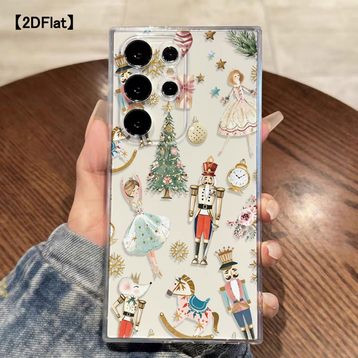 TEMU Phone Case: 2d Flat Christmas Nutcracker Cute Festive Transparent Stylish Phone Case For For Galaxy