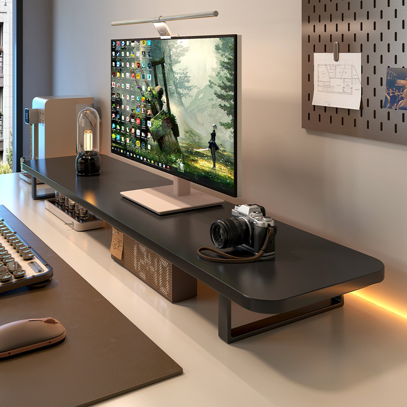 Modern Monitor Riser Stand with Easy-Pull Drawer & Multi-Color Options - 70.0x22.0cm Iron Frame Desktop Organizer, Sleek Minimalist Design for Home Office, Gaming Setup, Durable Metal Construction, Home Office Accessory, Minimalist Desk Accessory, Sturdy Construction