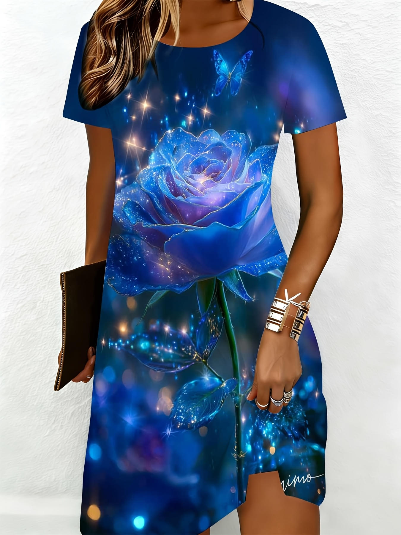 rose blue dress sold on Temu United States