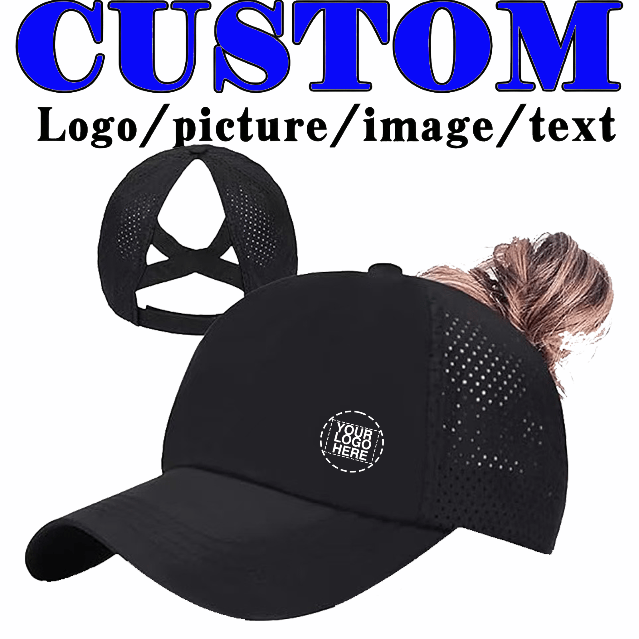 TEMU Unisex Personalized Trendy Versatile Baseball That Makes Look Smaller, With Ponytail Hole, Breathable And Quick-drying Mesh , Suitable For Men