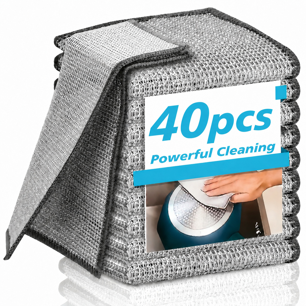 Temu – TEMU 40pcs Thickened Mesh Scouring Cloths, Large Double-layer Cleaning Pads For Kitchen, Sinks, Pots& Stoves