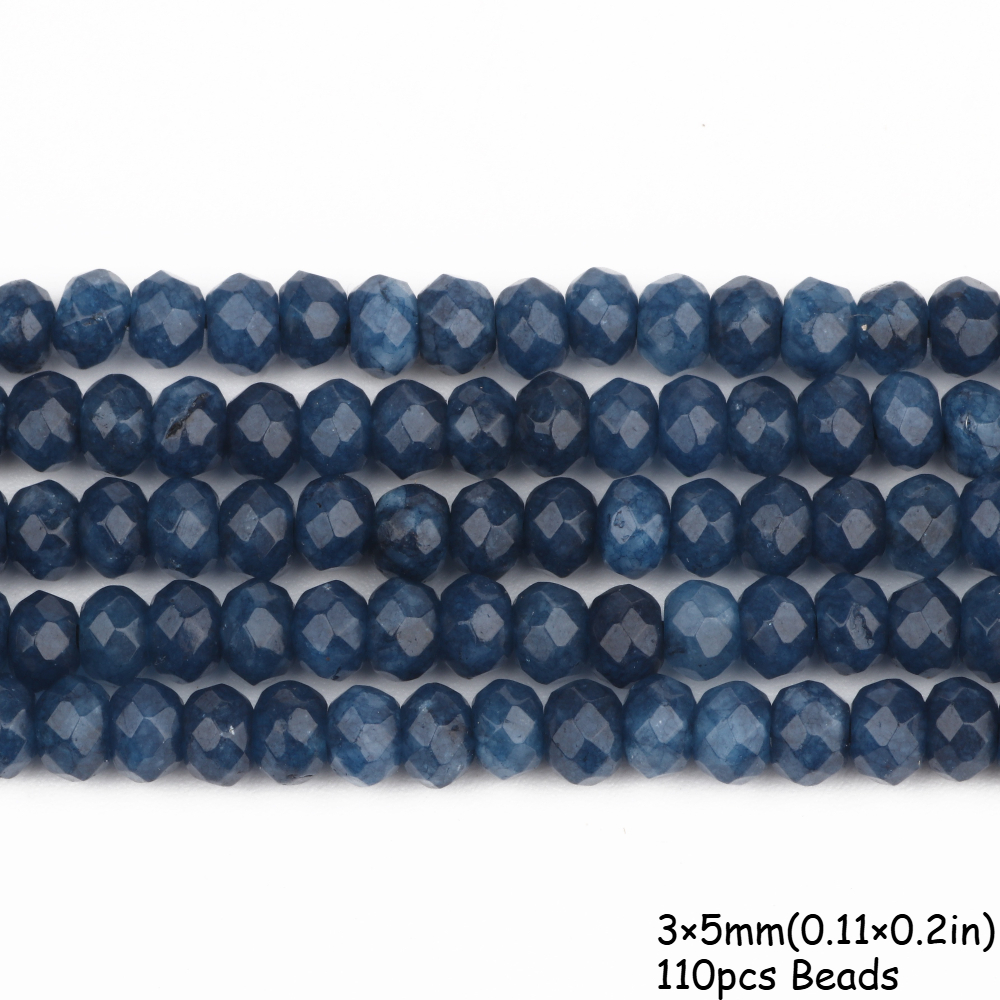 TEMU 110pcs Natural Stone Beads - Dark Blue Chalcedony Spacer Beads Suitable For Making, Loose Round Beads For Charm Bracelets, Necklace Accessories,