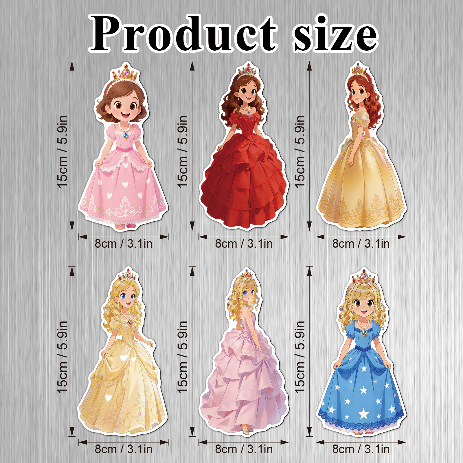 TEMU 2d Flat 6pcs Princess Pattern Reusable Refrigerator Magnets, Dishwasher Stickers, Fridge Magnets, Home Holiday Party Decorations, Creative