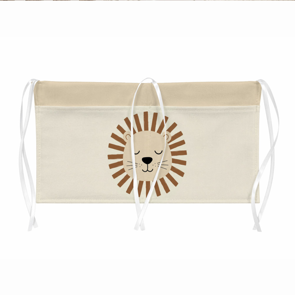 TEMU 1 pièce Sac à suspendre visage de lion avec 2 poches - Système de rangement bohème nordique beige pour porte/placard, visage de lion soleil,