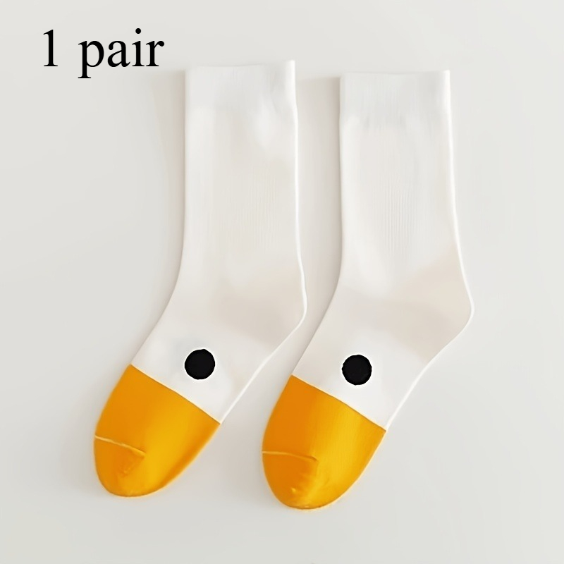 TEMU 1 Pair Duck Creative Shape Animal Mid-calf Socks