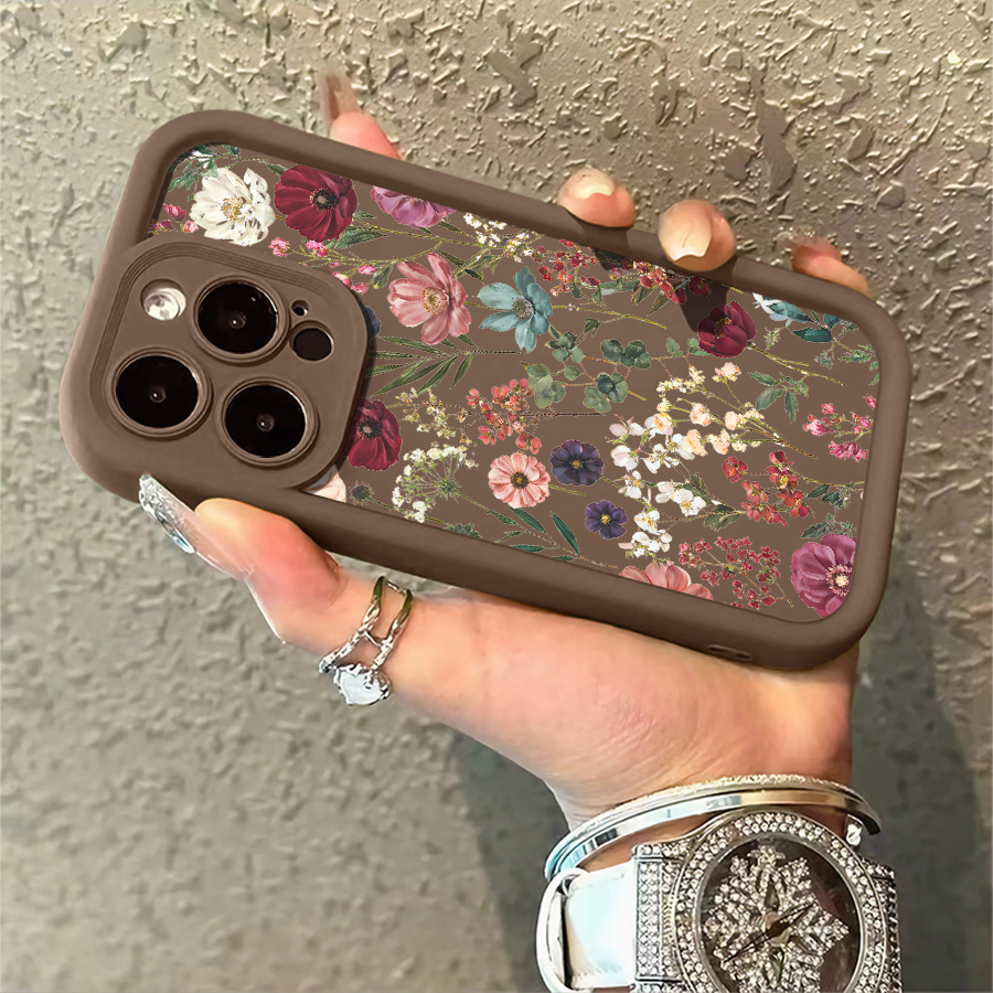 Image of Phone Case - 1 Vintage Floral Phone Case Compatible With For Iphone 17, 16, 15, 14, 13, 12, 11 Pro Max, X, Xsmax, As Well As Galaxy S22, S23, S24, S25, S26 Ultra, A14, A15, A16, A17