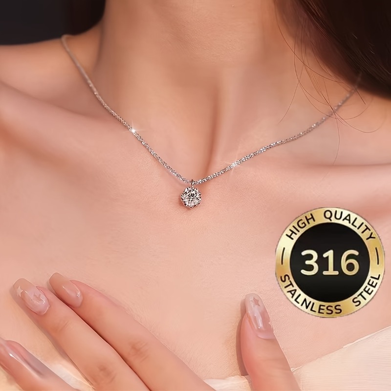 TEMU 1 pièce Collier tendance 316 de haute qualité, style bohème, léger et hypoallergénique, convient pour un port , , les vacances et autres tenues,
