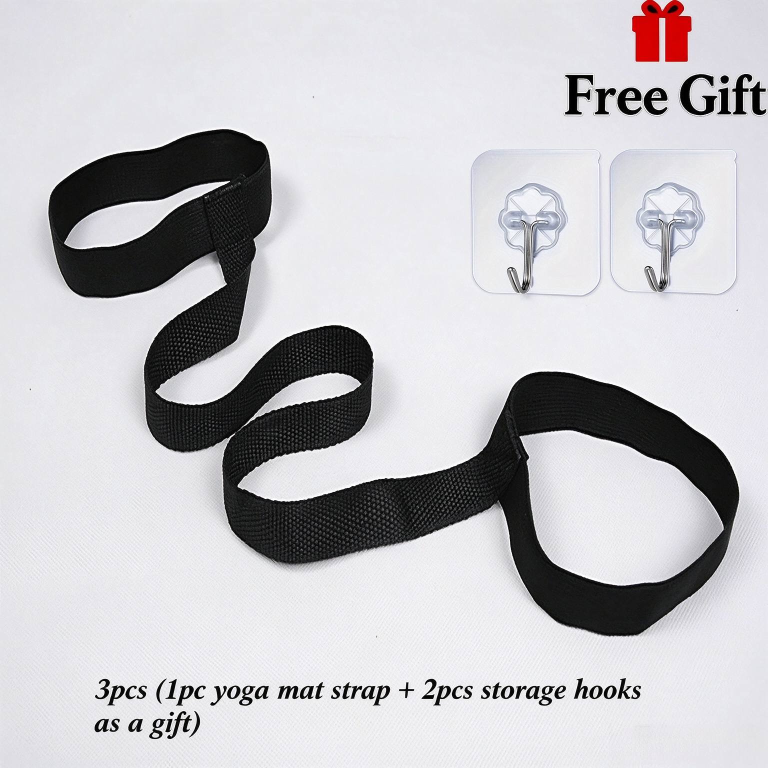 TEMU 3pcs Set: 1pc Yoga Resistance Band + Free 2pcs Storage Hooks. Yoga Mat-specific Resistance Band, Yoga Mat Securing Strap, Elastic