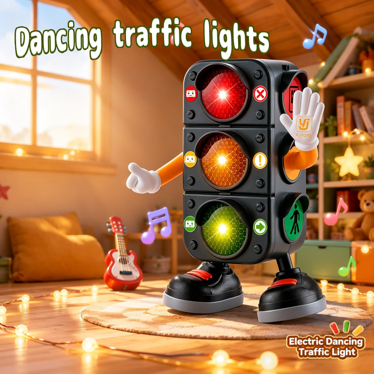 Light Up Musical Dancing Traffic Light Toy for Cognitive Games