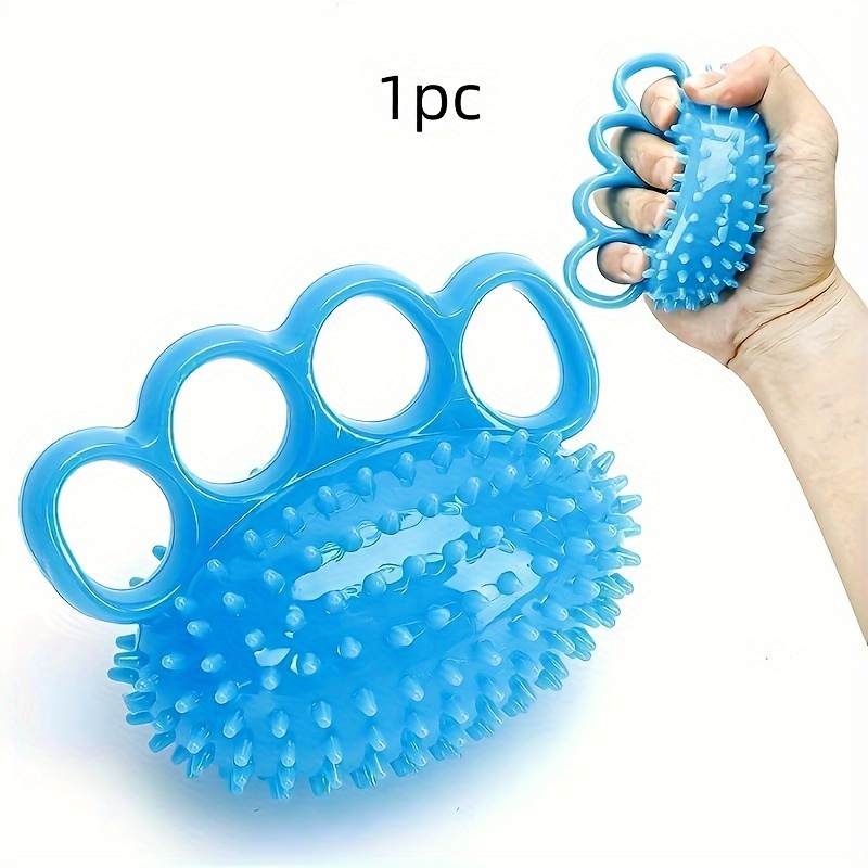 Image of 1pc Of Silicone Grip Strength Ball, Blue - A Non-charged Finger Exerciser For Rehabilitation, Seniors, Stroke Recovery, And Athletes - Enhances Hand Strength And Flexibility