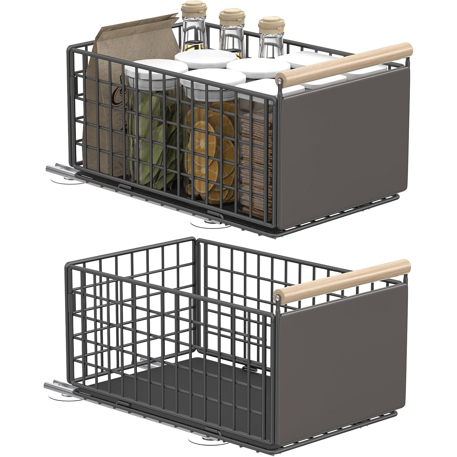 TEMU 2 Pezzi Organizzatore per Armadio in Carbonio Resistente con Estraibile Regolabile e - Installazione Senza Foratura, per Spezie, Utensili,