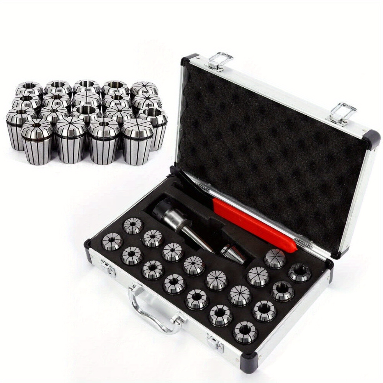 E-shop Thermall 21-teiliges MT2 MK2 ER32 M10 Spannschalen-Set mit Schraubenschlüssel, CNC-Werkzeugspannfutter Präzisions-Federhalter Set aus Federstahl