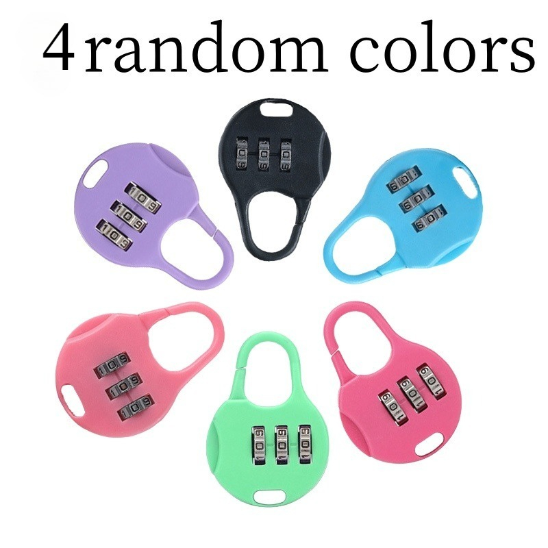 TEMU 4pcs Random Color Heavy-duty Mini Padlocks With Combination Dial And Keyhole - Heavy-duty Plastic Construction, Suitable For Suitcases, Luggage,
