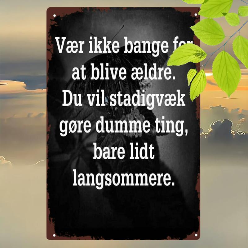 TEMU 1pc Of Rustic Metal Wall Art Danish Design Featuring An Uplifting Quote And Motif - Tin Decoration For The Living Room Or Bedroom, Making It A