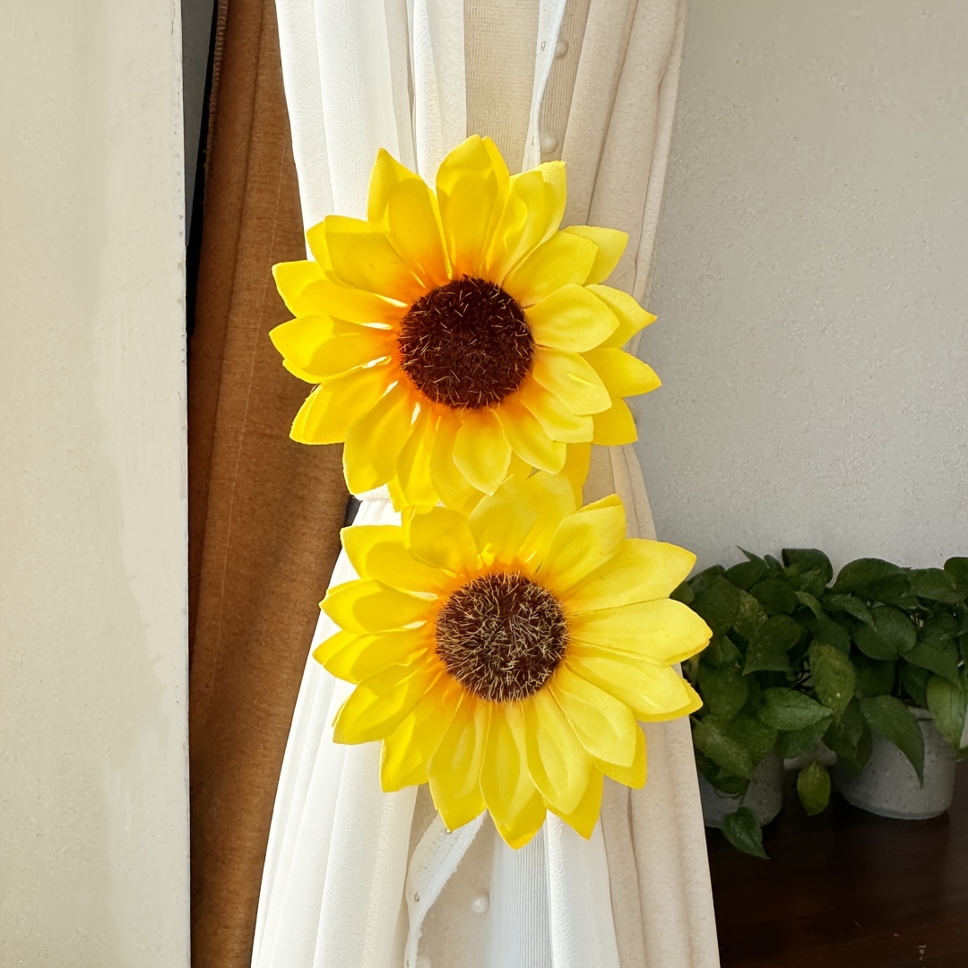 E-shop Ein kreativer Sonnenblumen-Vorhang-Raffel, biegsam, zum Halten von transparenten Vorhängen und zur Dekoration