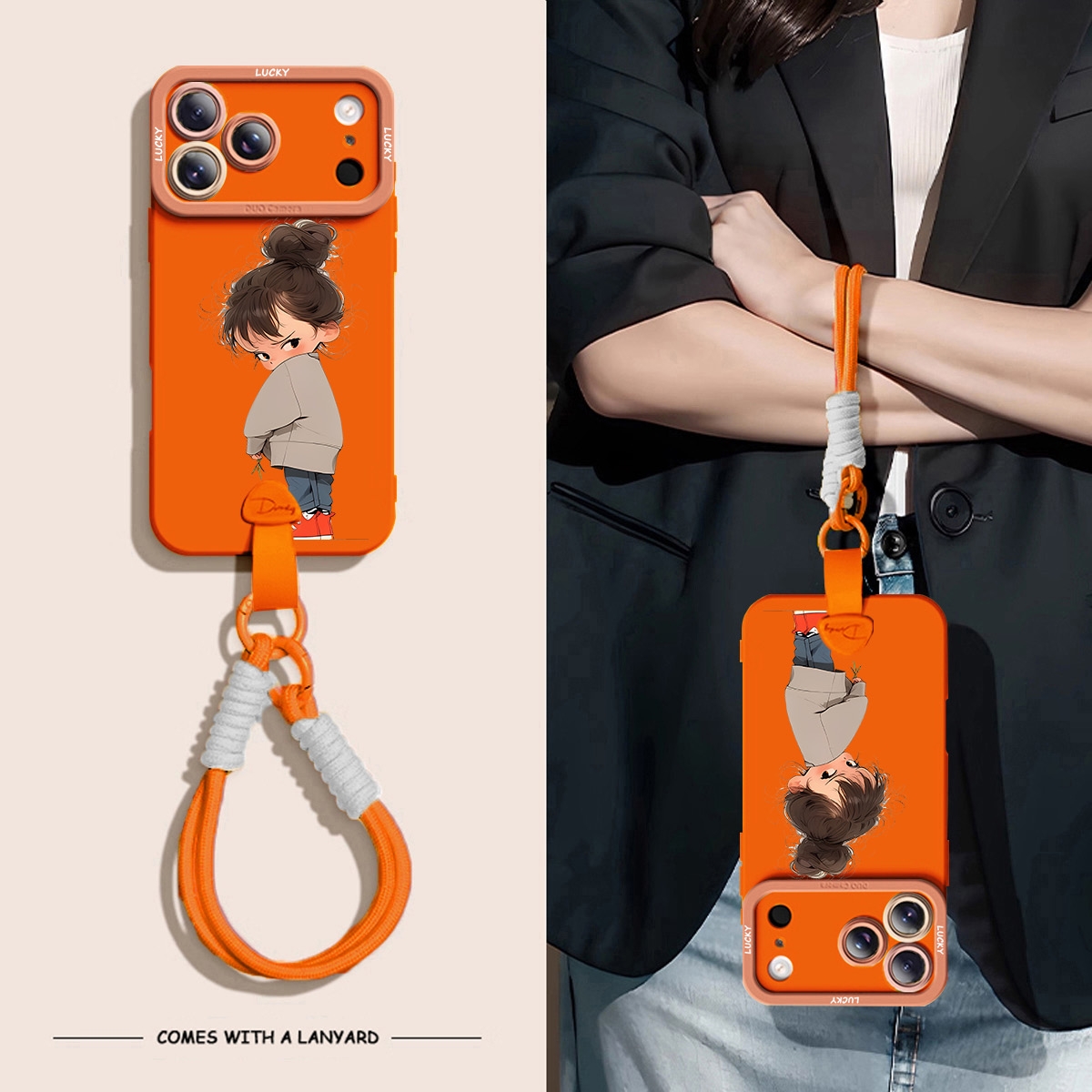 TEMU Phone Case - A Newly Designed Woven Lanyard Case For The For Iphone 17 Pro Max, Compatible With 16 Pro Max Models, 15 Friend Models, And