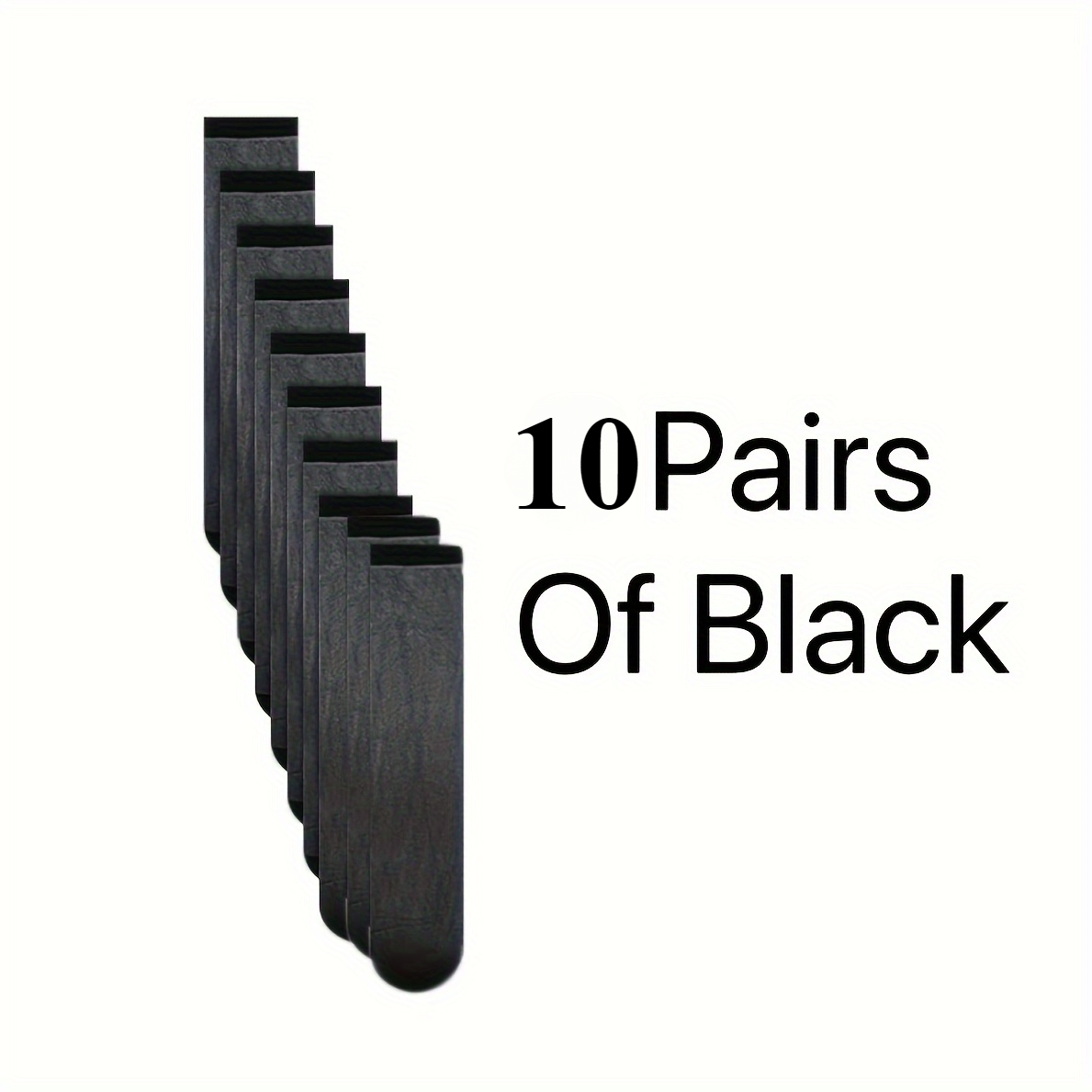TEMU 10 Pairs Women's High-knee Thigh-high Socks - Non-slip Stretchy Knee-high Socks With Wide Cuff, Thick Cushioned Fabric For, Plus Size & Everyday