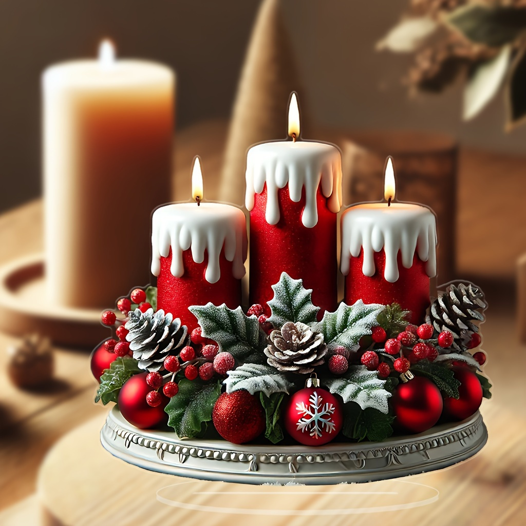 

1pc Christmas Decor, 7x7 , Desktop Decoration, Christmas Table , Bedside Decor, , Seasonal , No , Battery-free, English