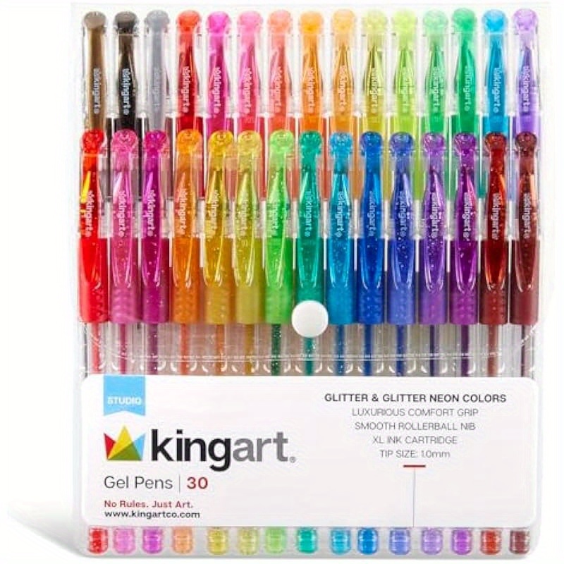 

400-30 Glitter Gel Pens 30 Sparkling Colors With Ink Cartridge - For Coloring Doodling Scrapbooking Journaling And 30 Pens