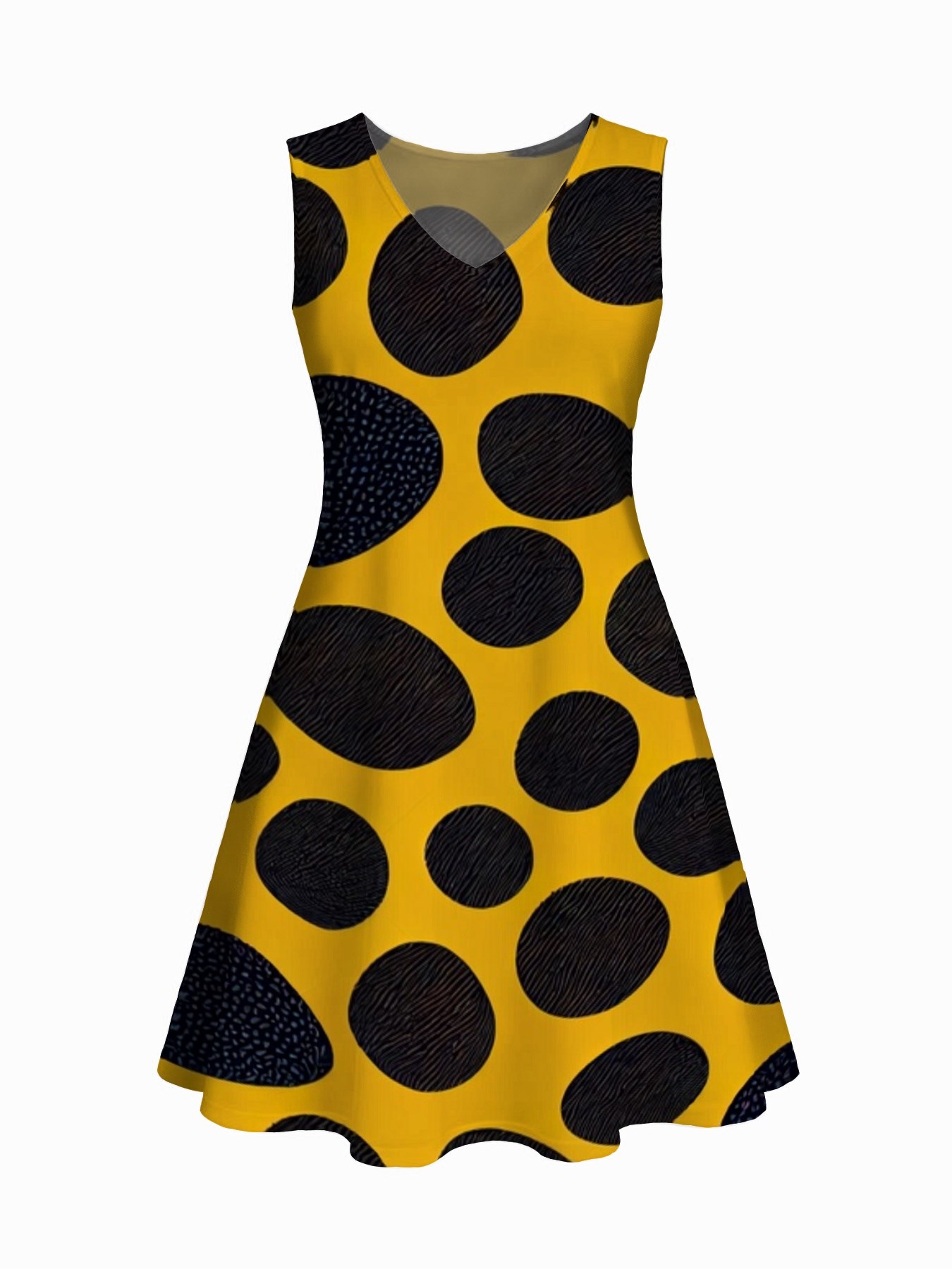 yellow polka dot dress sold on Temu United States