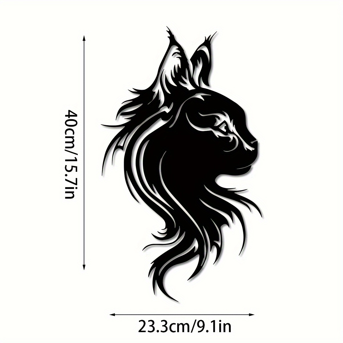 TEMU Metal Wall Art - 9.1 Inches X 15.7 Inches | Perfect Gift For Cat Lovers | Unique Modern Home Decor Sculpture | Elegant Hanging Ornament | Ideal