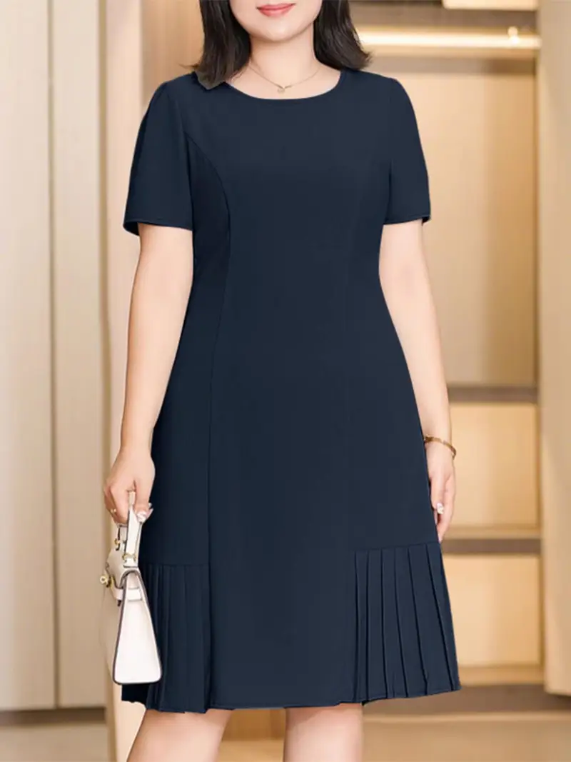 plus size knee length dresses formal Plus-Size Knee-Length Print Party Dress 68557 Midnight Multi / 12W