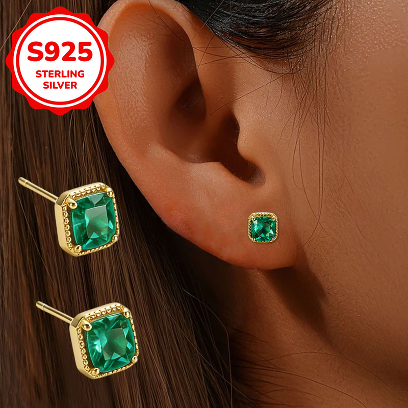 Mother's Day S925 Silver Zirconia Stud Earrings