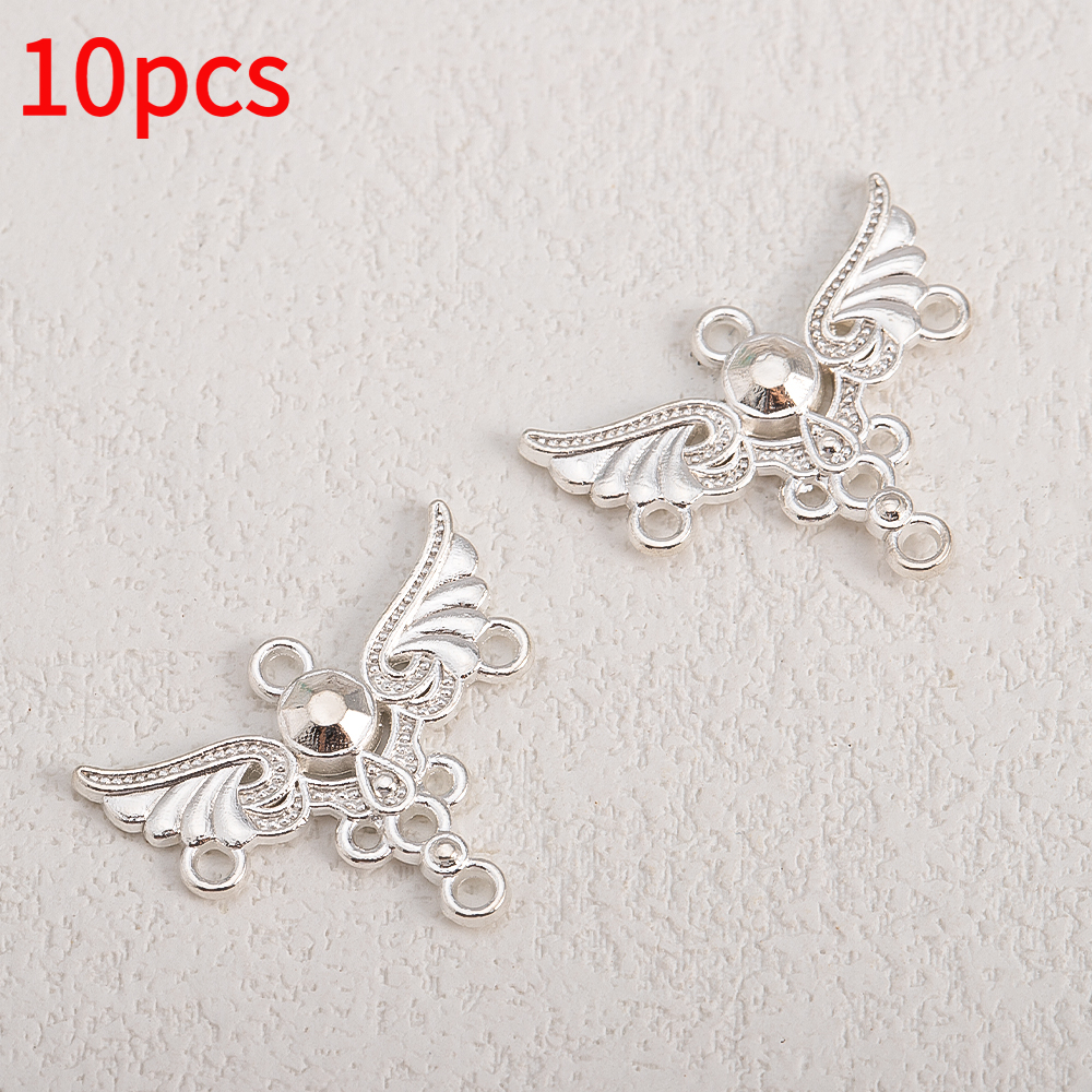Image of 10pcs Of Alloy Multi-hanging Wings Silvery Pendants For Necklaces, Bracelets, Earrings, Clothing Additions