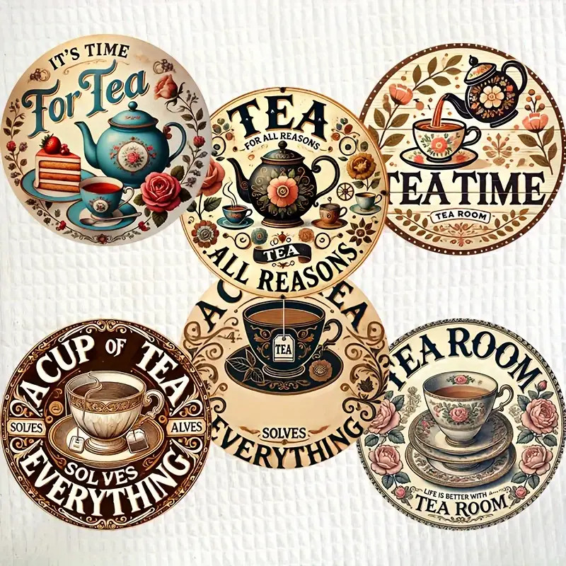 TEMU 6pcs Wood Coaster Set Suitable For , Non-slip Heat-resistant Table Protectors With Elegant Suitable For Cups, Wood Coasters For Home Decor,