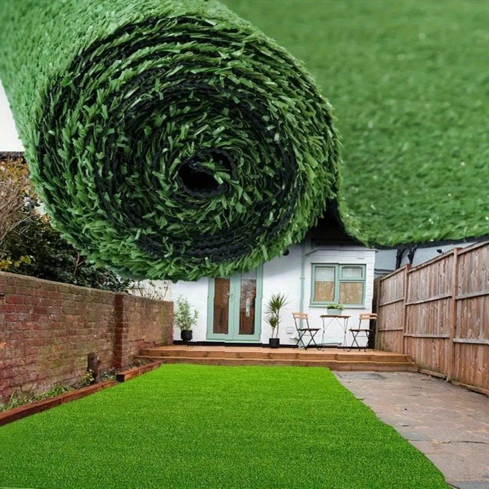 TEMU 3.3x33ft Realistic Synthetic Grass Mat, 0.7in Height, For Outdoor Garden, Balcony, And Pet Areas, Diy Friendly With Drainage Holes, Commercial