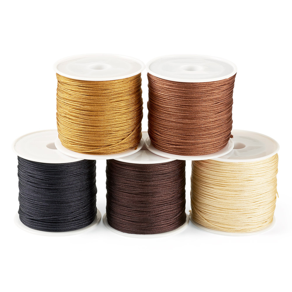 TEMU 5 Rouleaux de Fil de Nylon 5 Couleurs, Cordon de Perles de Bijoux en Fil de Nylon pour la Fabrication de Bijoux Tissés, Couleurs Mélangées, 0,8
