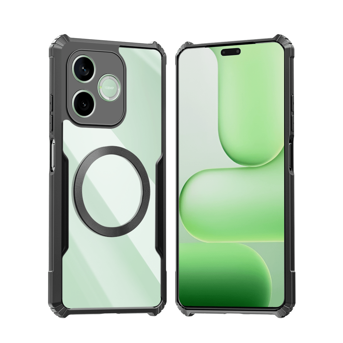 TEMU Coque de téléphone - Compatible avec Honor 600 Lite 5G, coque magnétique, protection antichoc, couverture souple, arrière transparent en