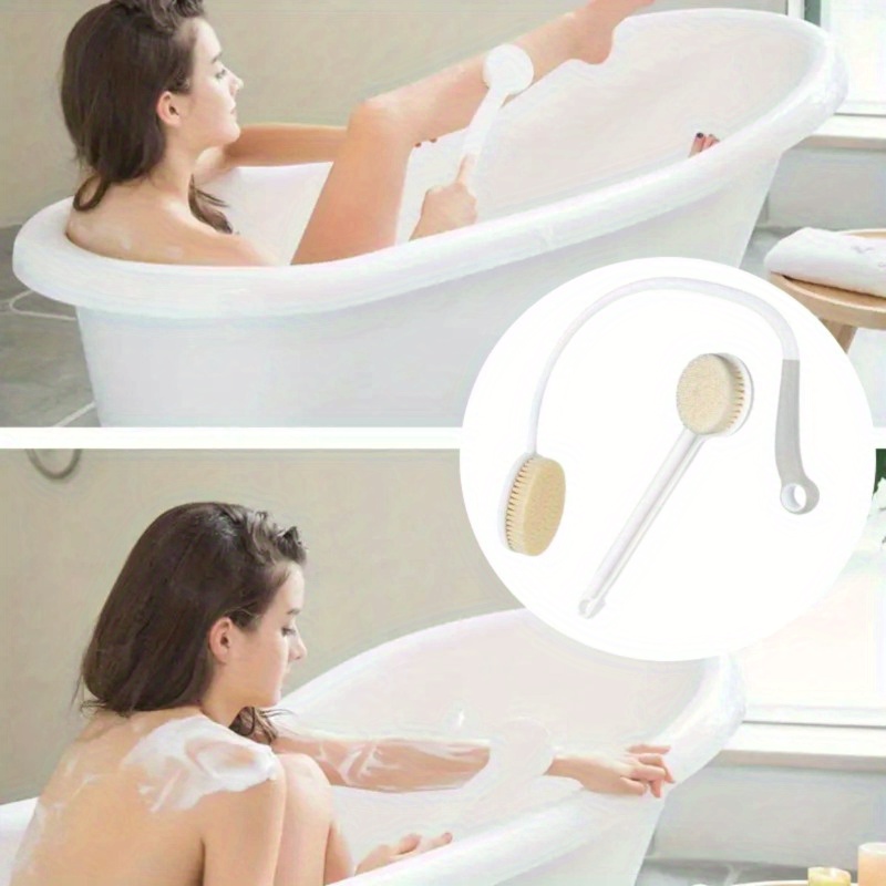 2pcs back shower brush long handle shower set u shaped body shower brush suitable for daily home bathing scrubbing and cleaning Product details 1
