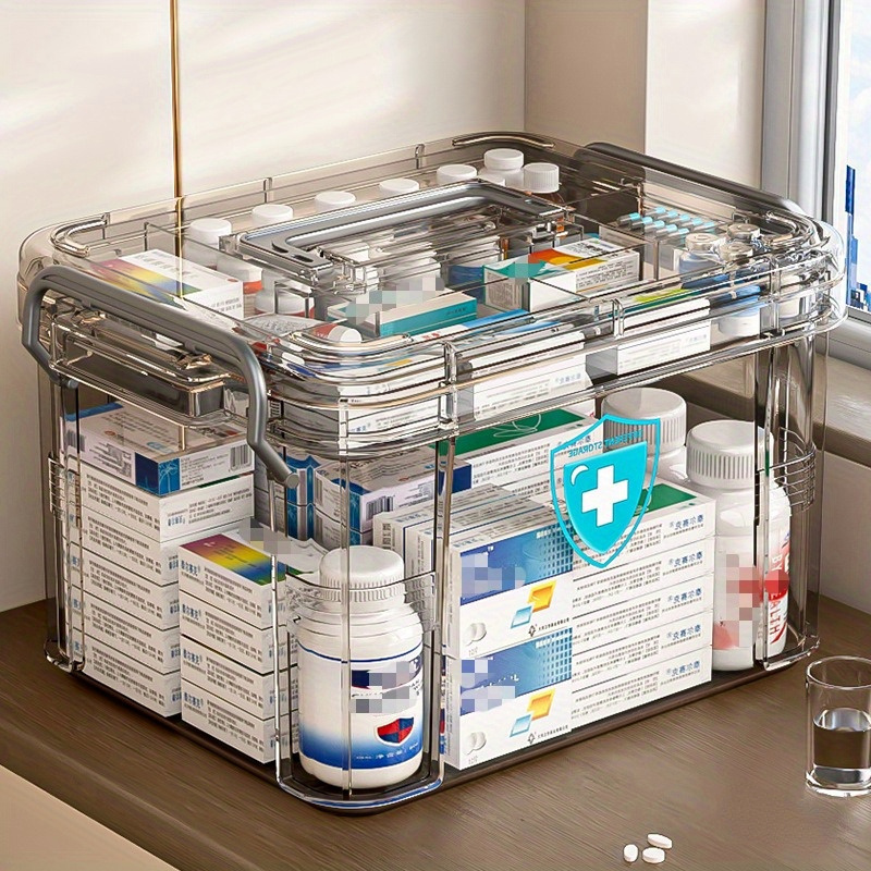 double layer medicine storage box transparent multi - Temu Canada