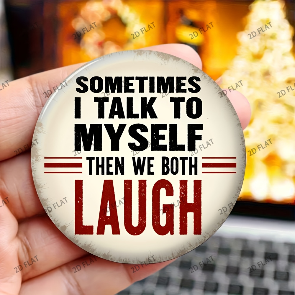 TEMU 2d Plane Acrylic Fridge Magnet 1pc Vintage Humor " I We Laugh" - High Quality Printing, Suitable For Refrigerator, Writing Board, Cabinet And