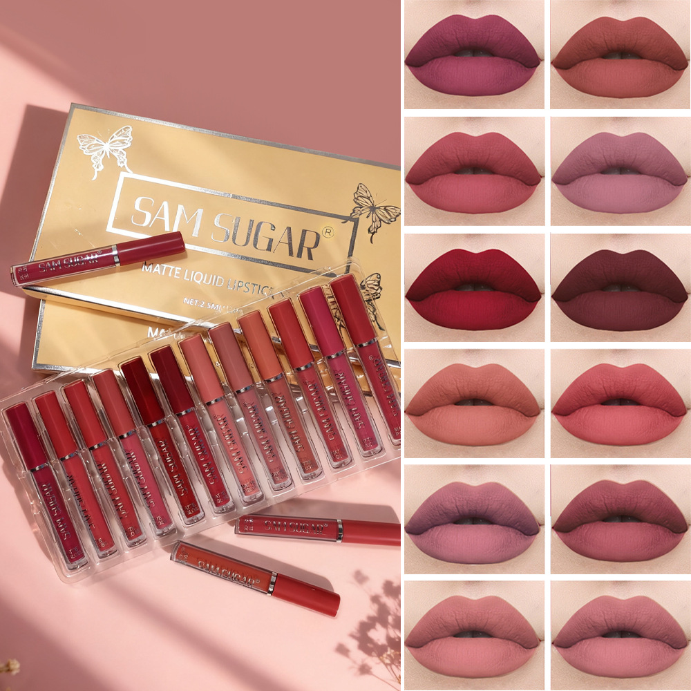 12pcs matte liquid lipstick set 24h waterproof smudge proof - Temu