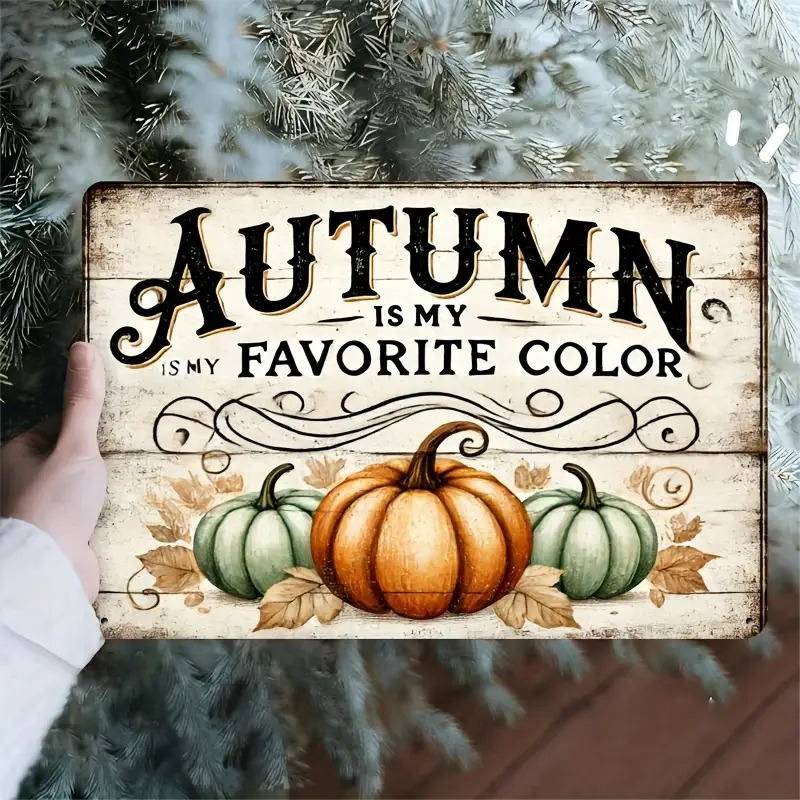 TEMU 2d Flat - 1pc, 2d Flat, 2d Wall Art-autumn Pumpkin Festival-retro Wooden Home Decor Hanging Ornament, Retro Decorative Board, Hanging Decorative