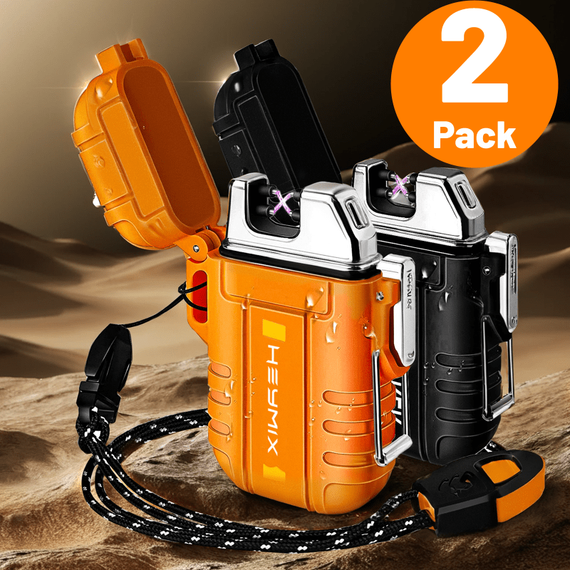 TEMU Heymyth Dual Plasma Lighter - Usb Rechargeable & Flameless Windproof Lighter (1-pack/2-pack) - Survival For Outdoor Camping, Edc - In Gift Box (