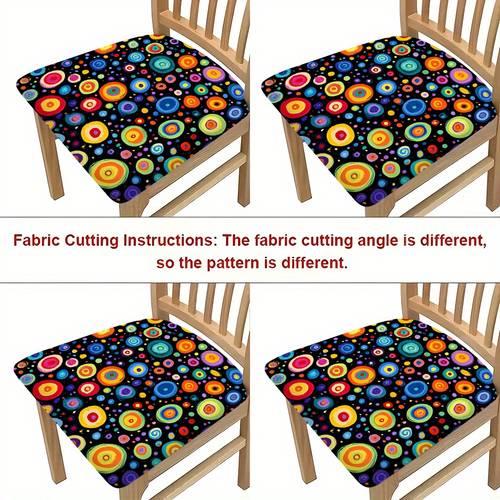 item picture jit2pcs 4pcs 6pcs chair cushion cover with colorful pattern printed comfortable seat cover suitable for home kitchen dining room living room chairs universal