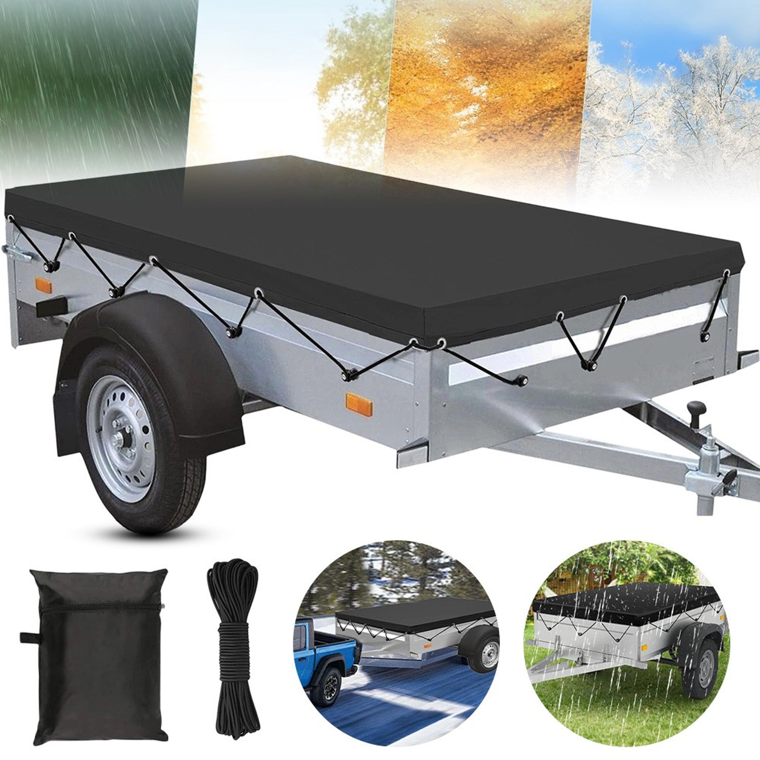 Duty Dump Trailer Cover | 420d Heavy Duty Oxford Fabric, Suitable For Trailer Models, Brand: Anikers