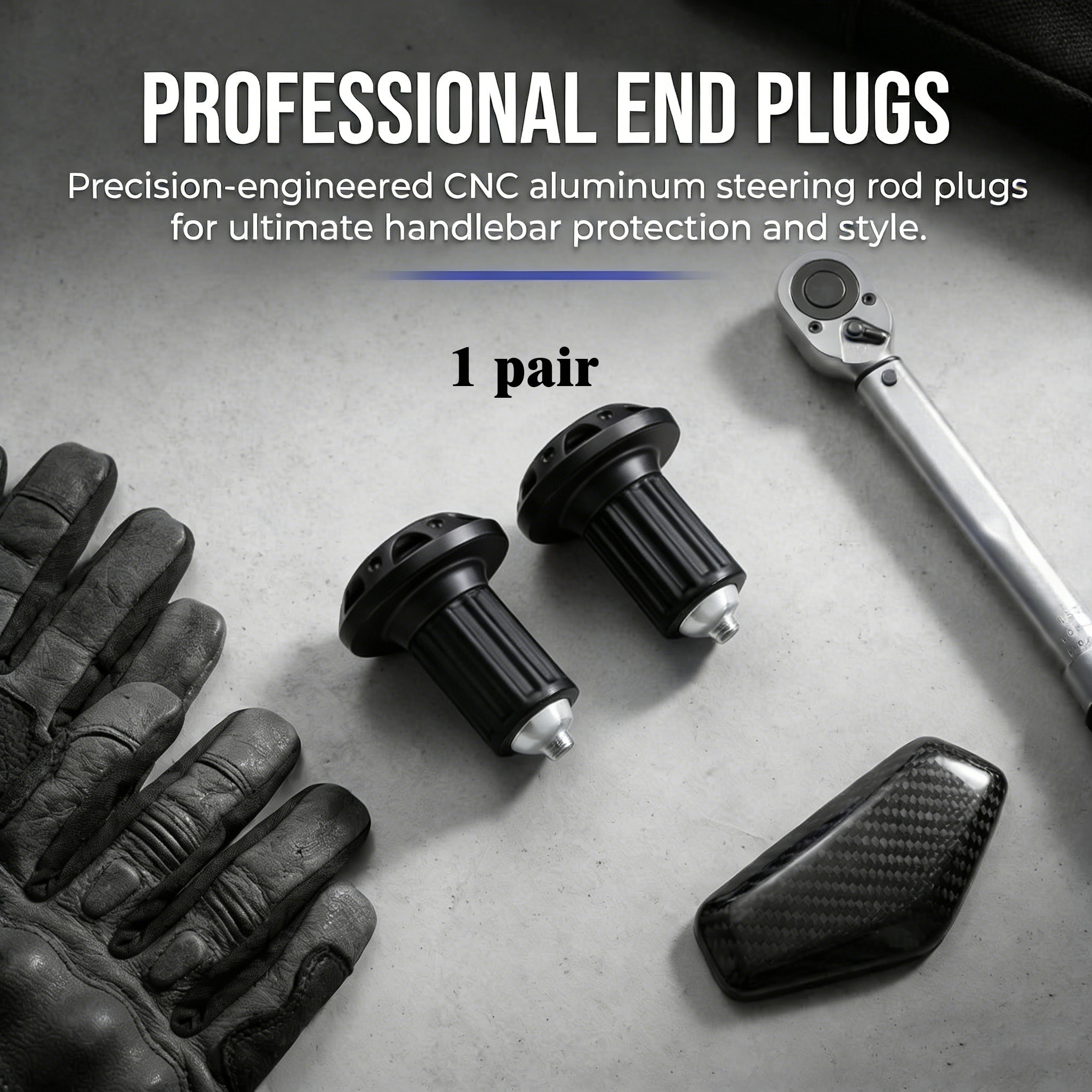 TEMU Durable Motorcycle Handlebar Steering Rod Sliding End Plugs For Off Road Bike Parts