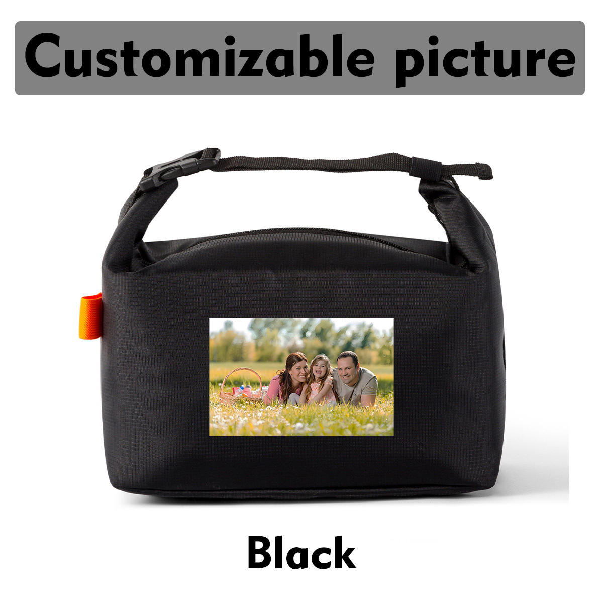TEMU Customizable Picture Lunch Bag, Photo Personalized Thermal Bento Tote, Reusable Cooler Bag, Commute And School Portable Organizer, Gift For