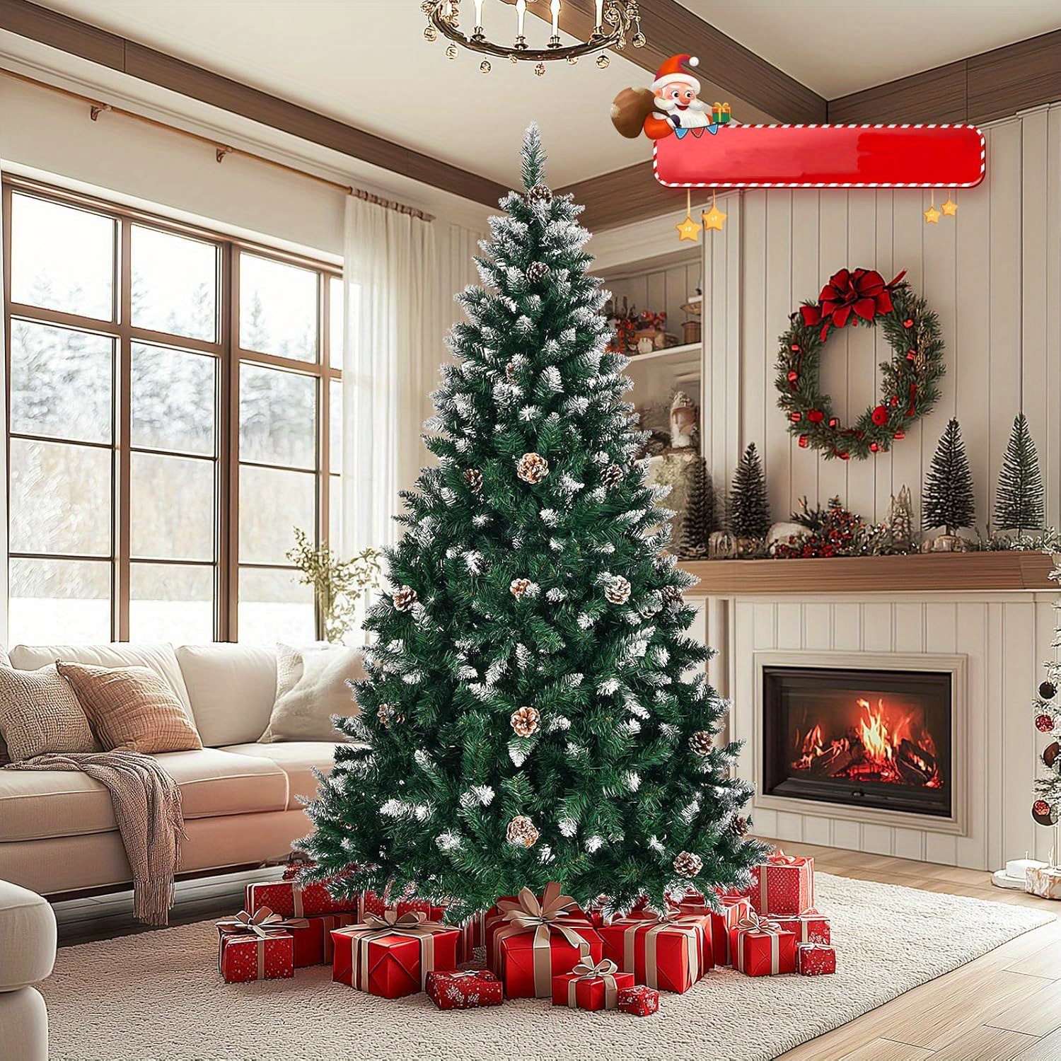 TEMU Bonnlo Albero di Natale 120 cm/ 180 cm con Gambe -- Albero di Natale in PVC con 230/ 650/ 800/ 900 Rami, Albero Pieghevole per Decorazioni