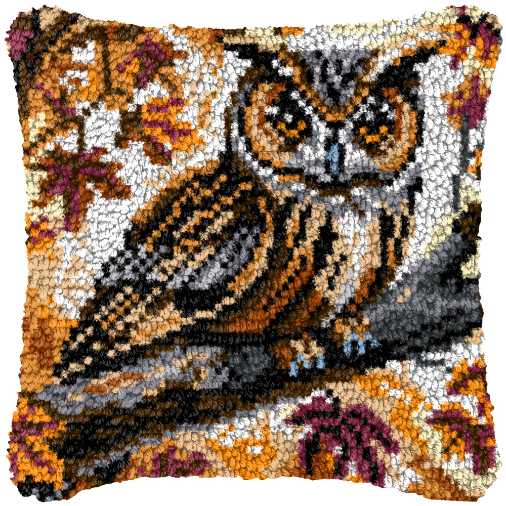 Image of Latch Hook Kits For Adults Latch Cushion Pcs, Valentine's Day Giftbirthday Gift, Pre-print Pattern Set Diy Pillowcase, For Or Beginners Adults To Knott, Diy Latch Hook Pcs, 43cm X 43cm/17inx17in