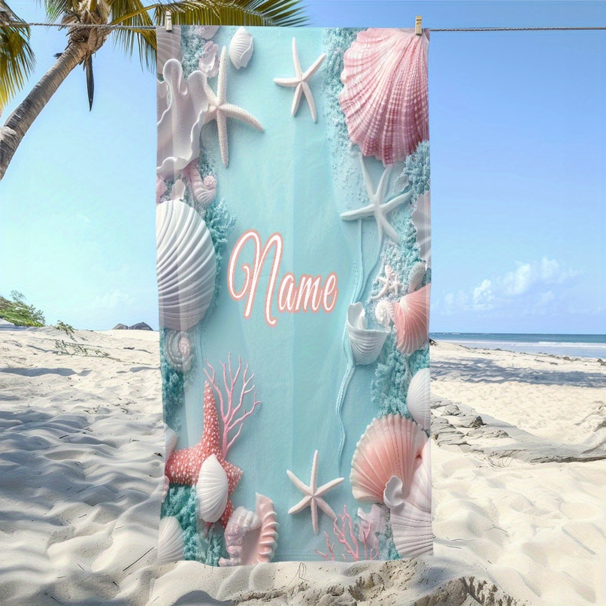 TEMU 1 Personalized Towel Made Of Soft, Ultra-absorbent Microfiber. It's Lightweight And Wind-resistant, Ideal For Beach Gatherings, Travel, And
